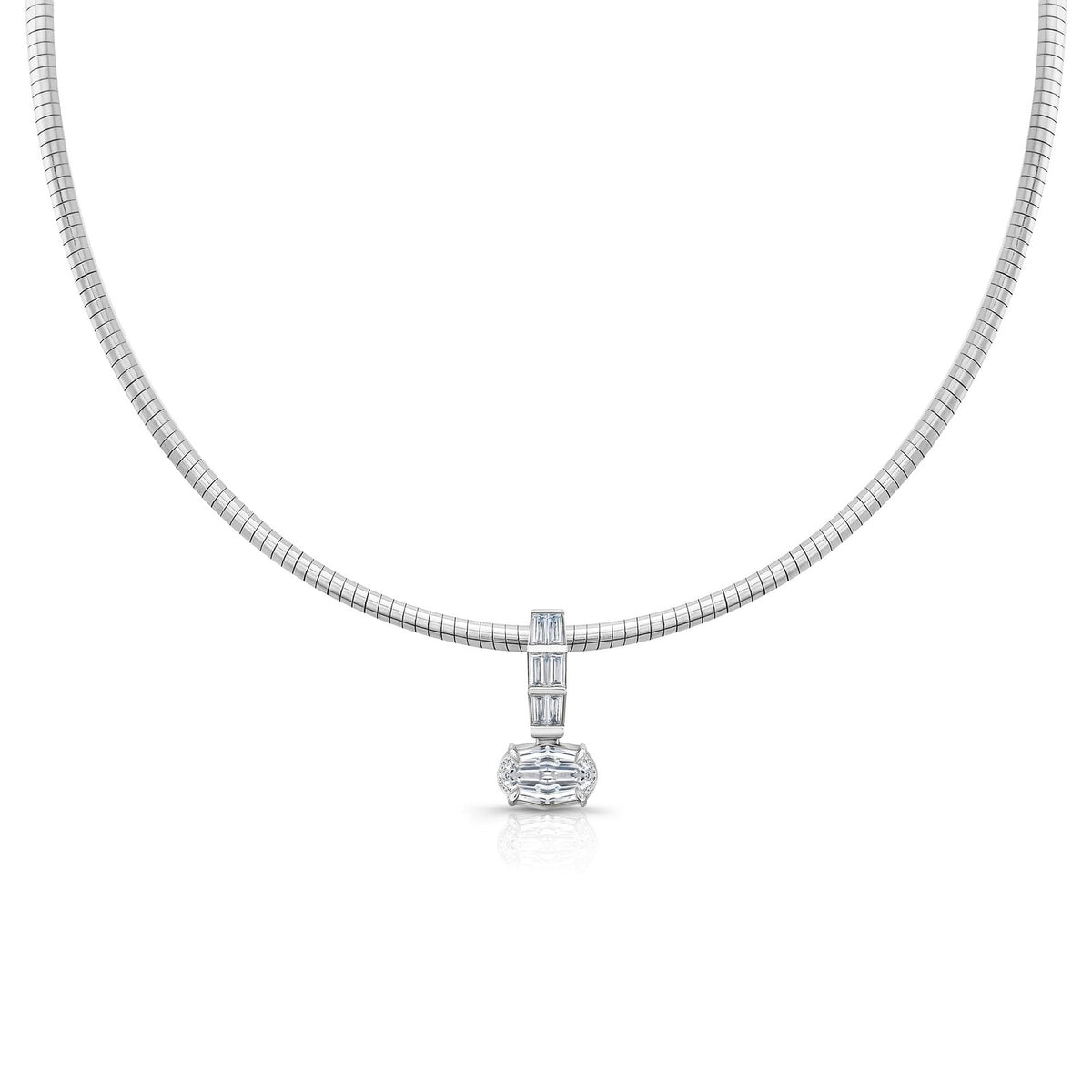 Classy Dual Chain Pear Pendant Necklace