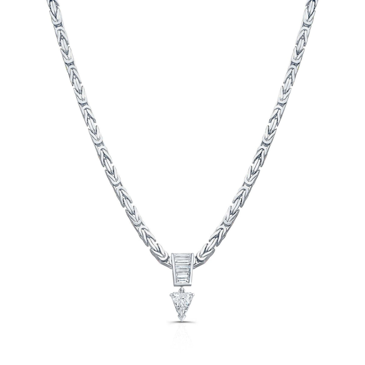 Classy Dual Chain Pear Pendant Necklace