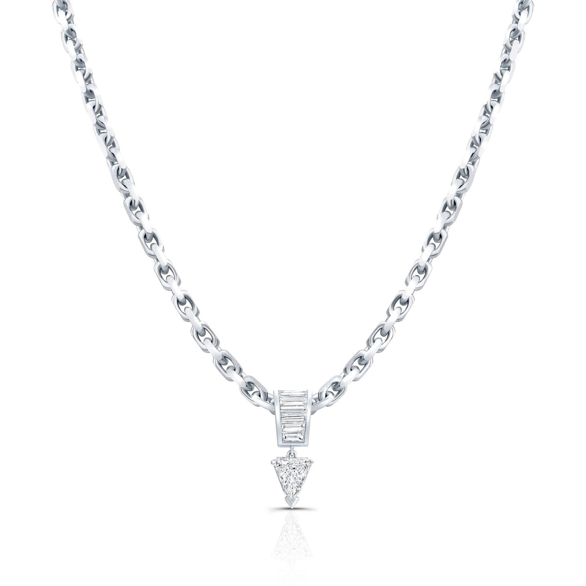 Classy Dual Chain Pear Pendant Necklace