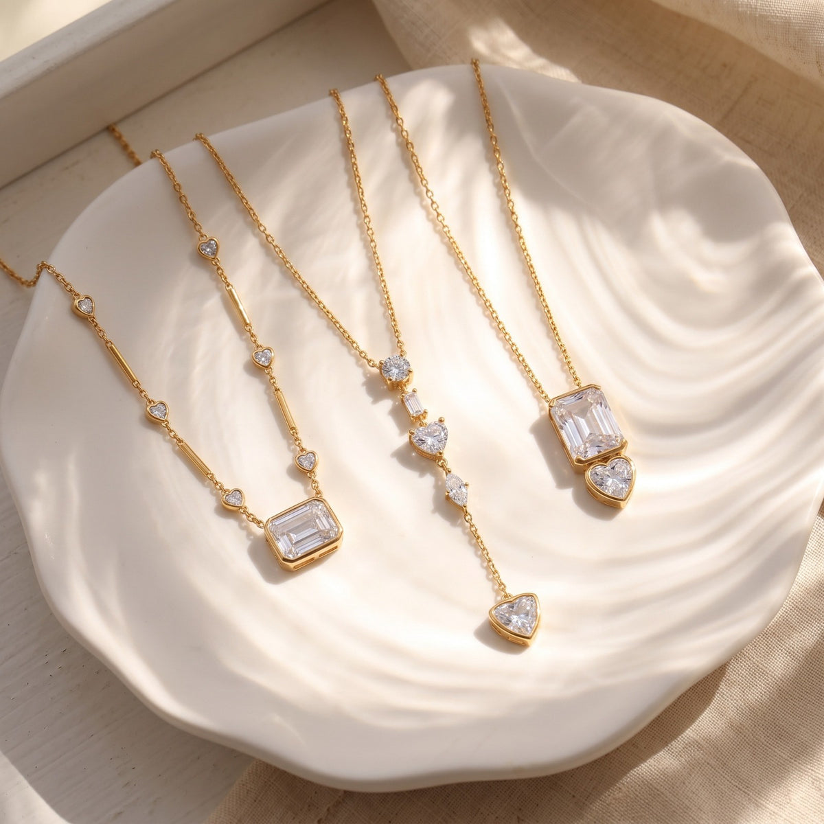 Dainty Layered Star Moon Heart Necklace