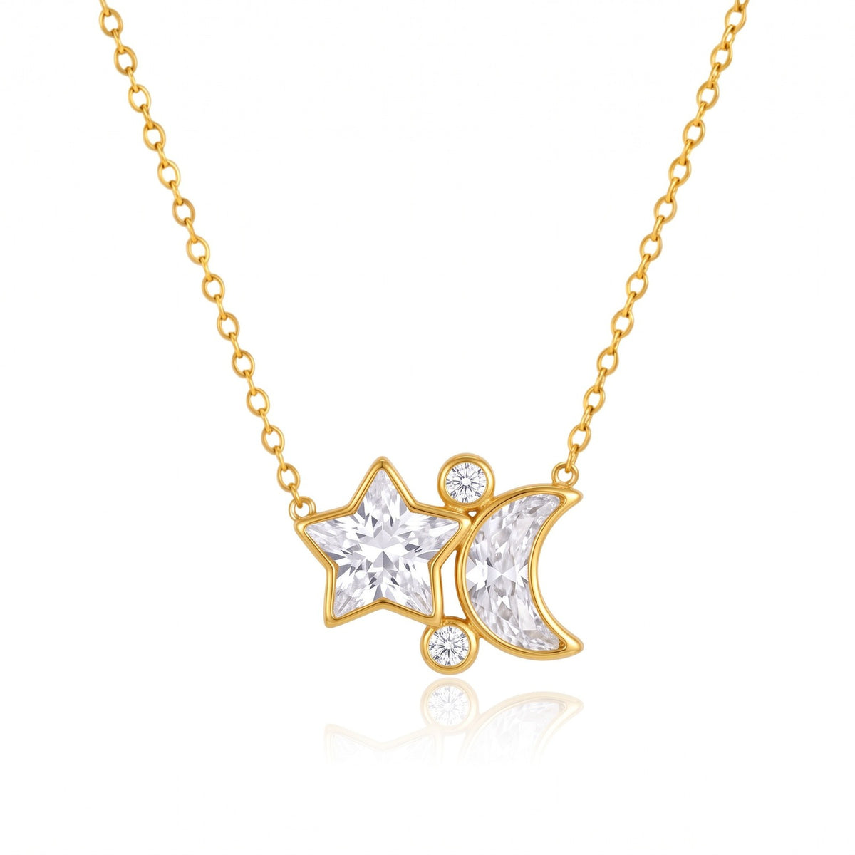 Dainty Layered Star Moon Heart Necklace