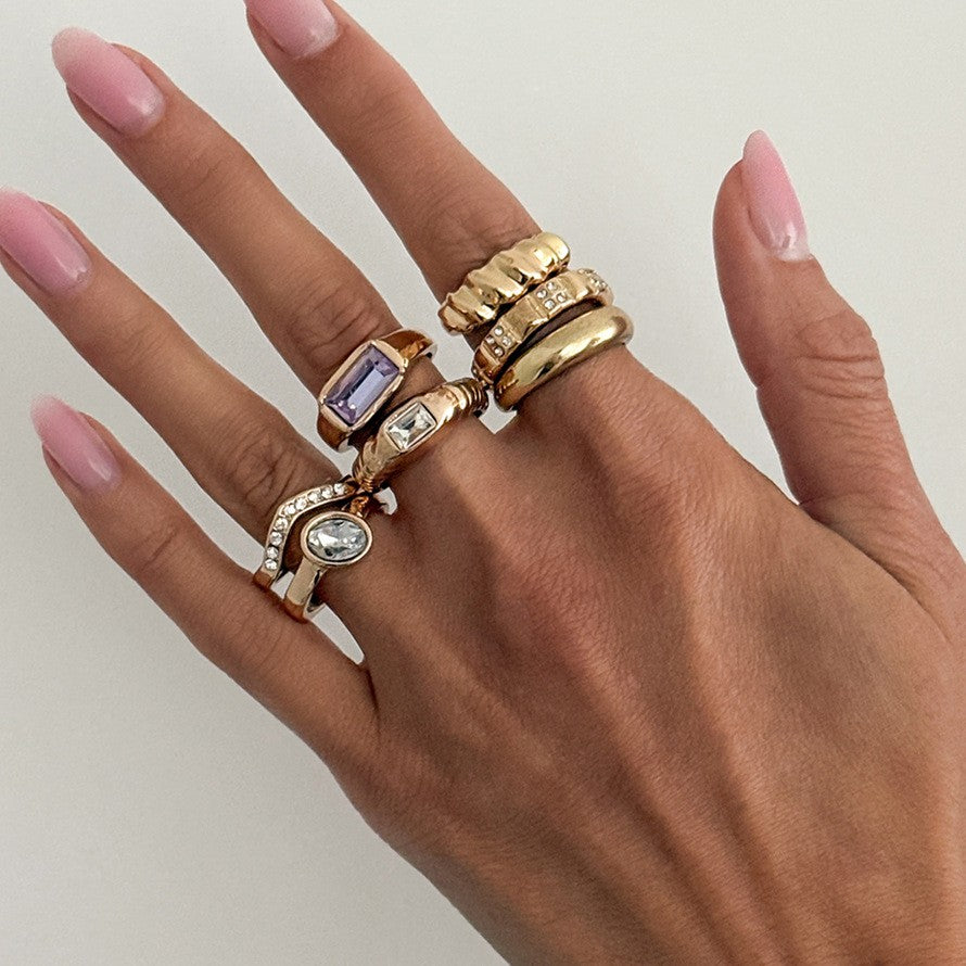 Classy Multicolor Gemstone Ring Set