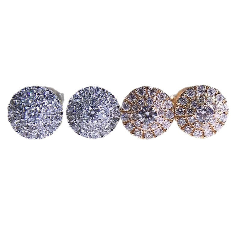 Classy Round Pave Cubic Zirconia Stud Earrings