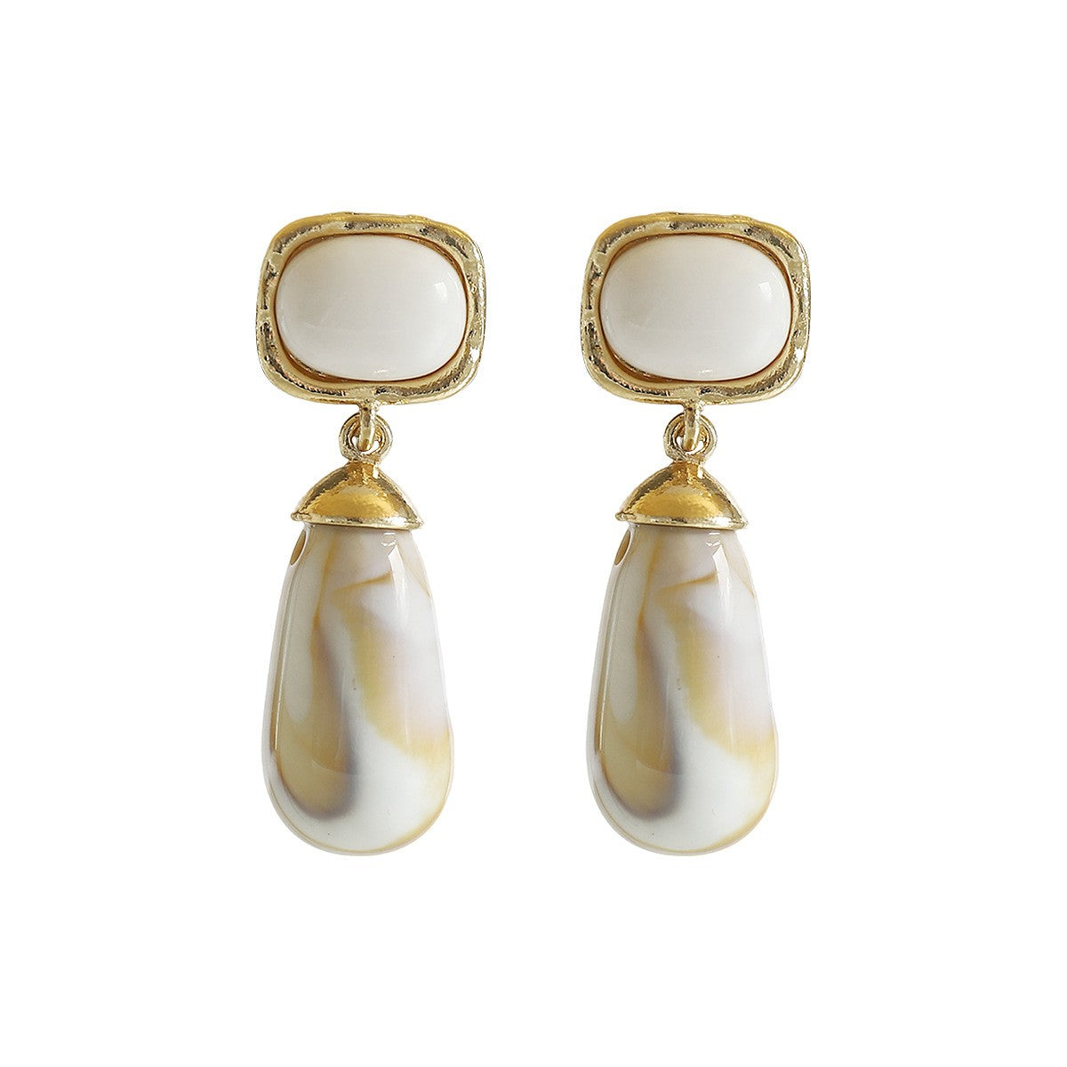 Classy Marbled Geometric Acrylic Drop Earrings