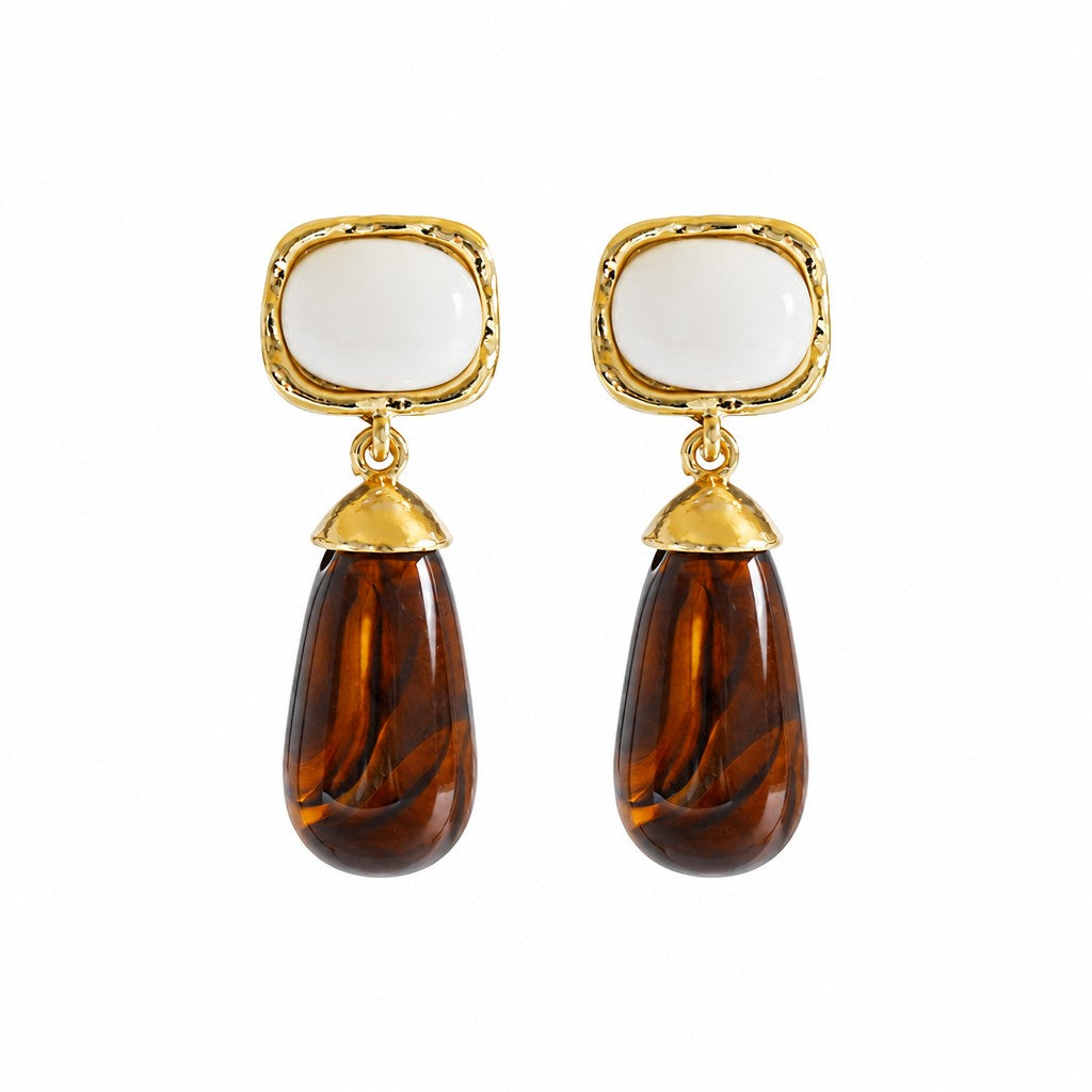 Classy Marbled Geometric Acrylic Drop Earrings
