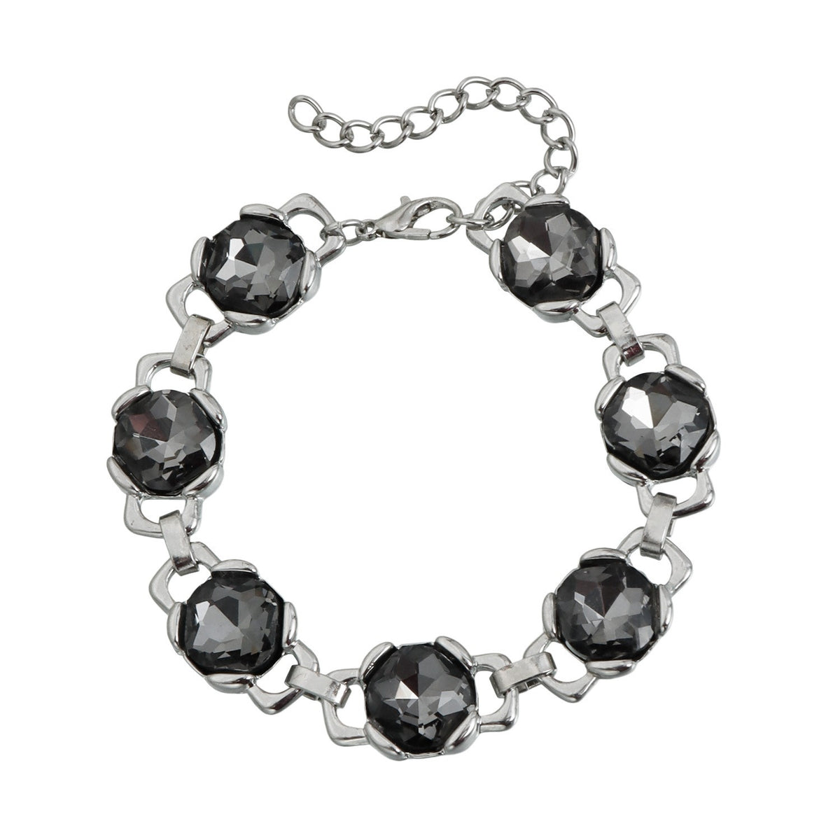 Classy Blue Faceted Gemstone Link Bracelet