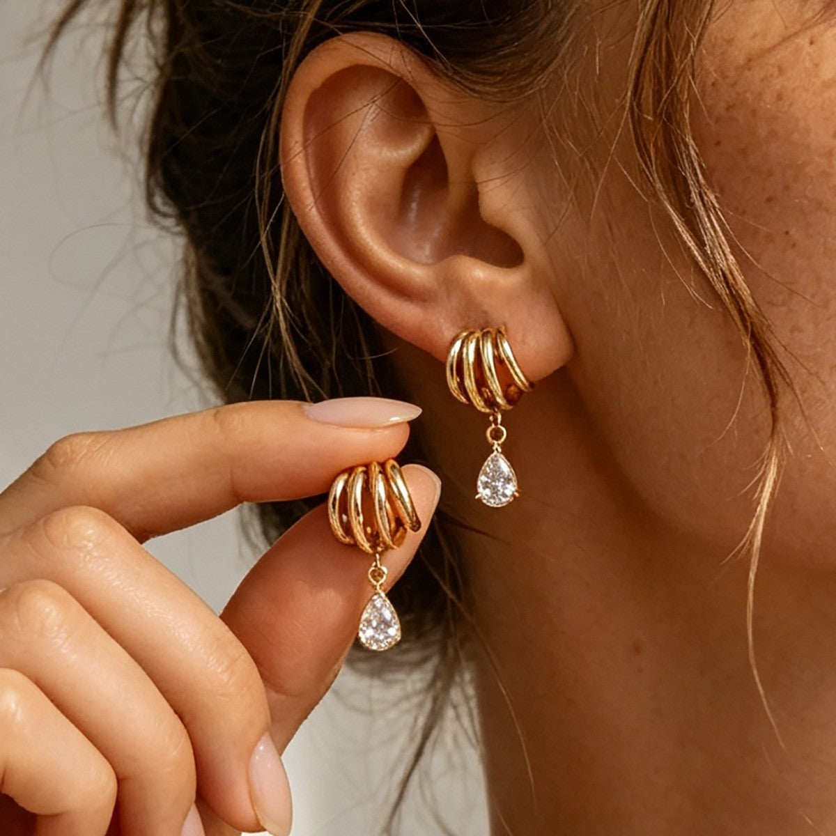 Classy Multi-Hoop Teardrop Earrings