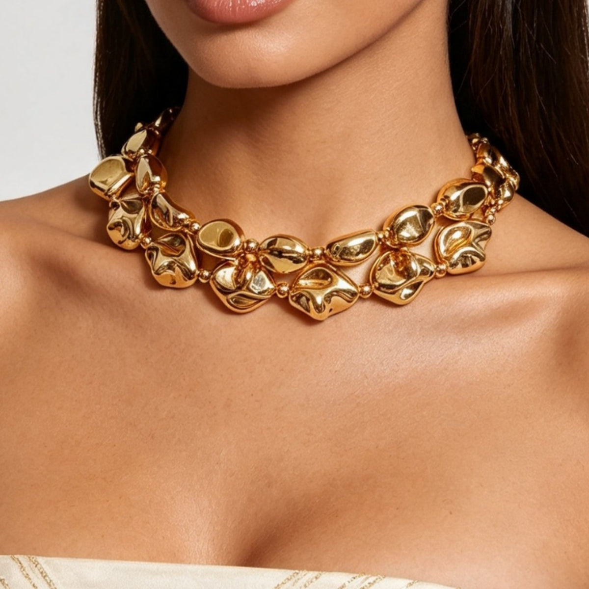Classy Irregular Geometric Choker Necklace