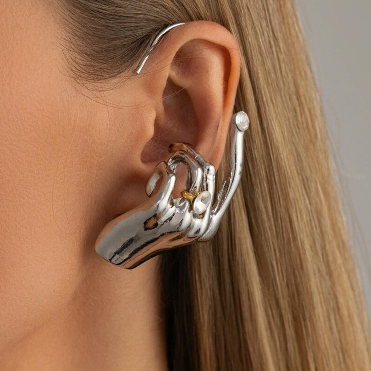 Statement Sculptural Hand Ear Cuff