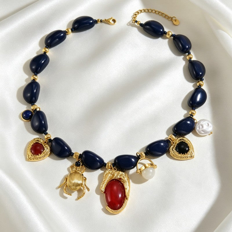Boho Vintage Egyptian Charm Necklace
