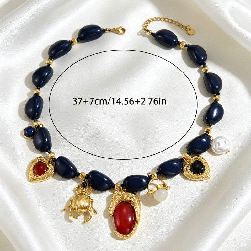 Boho Vintage Egyptian Charm Necklace