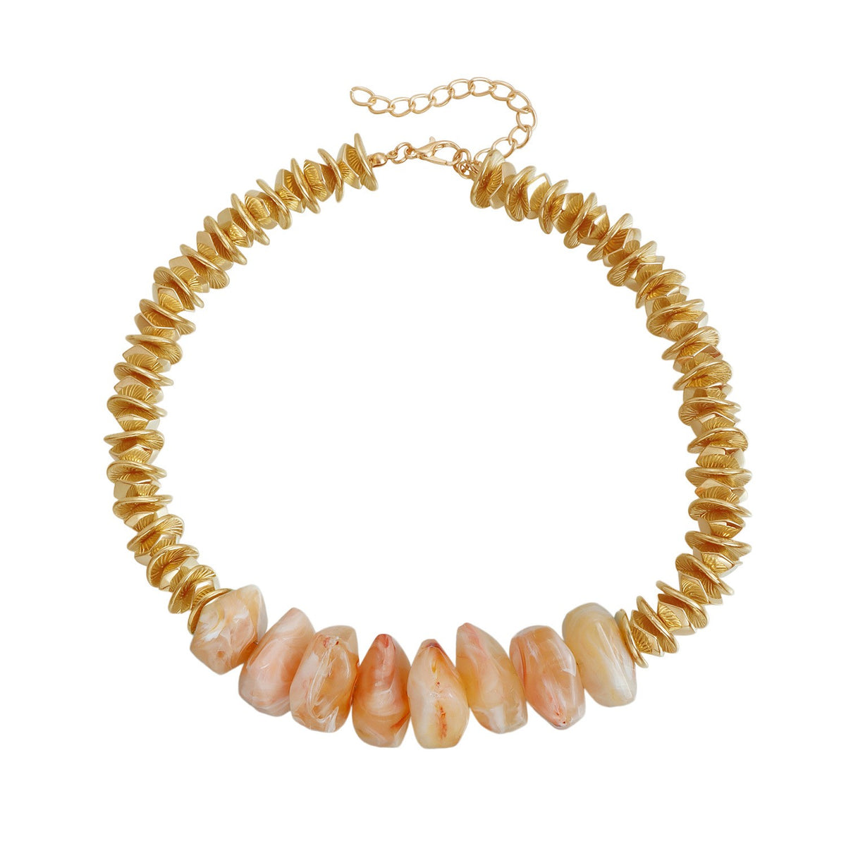 Classy Coral Resin Heart Necklace