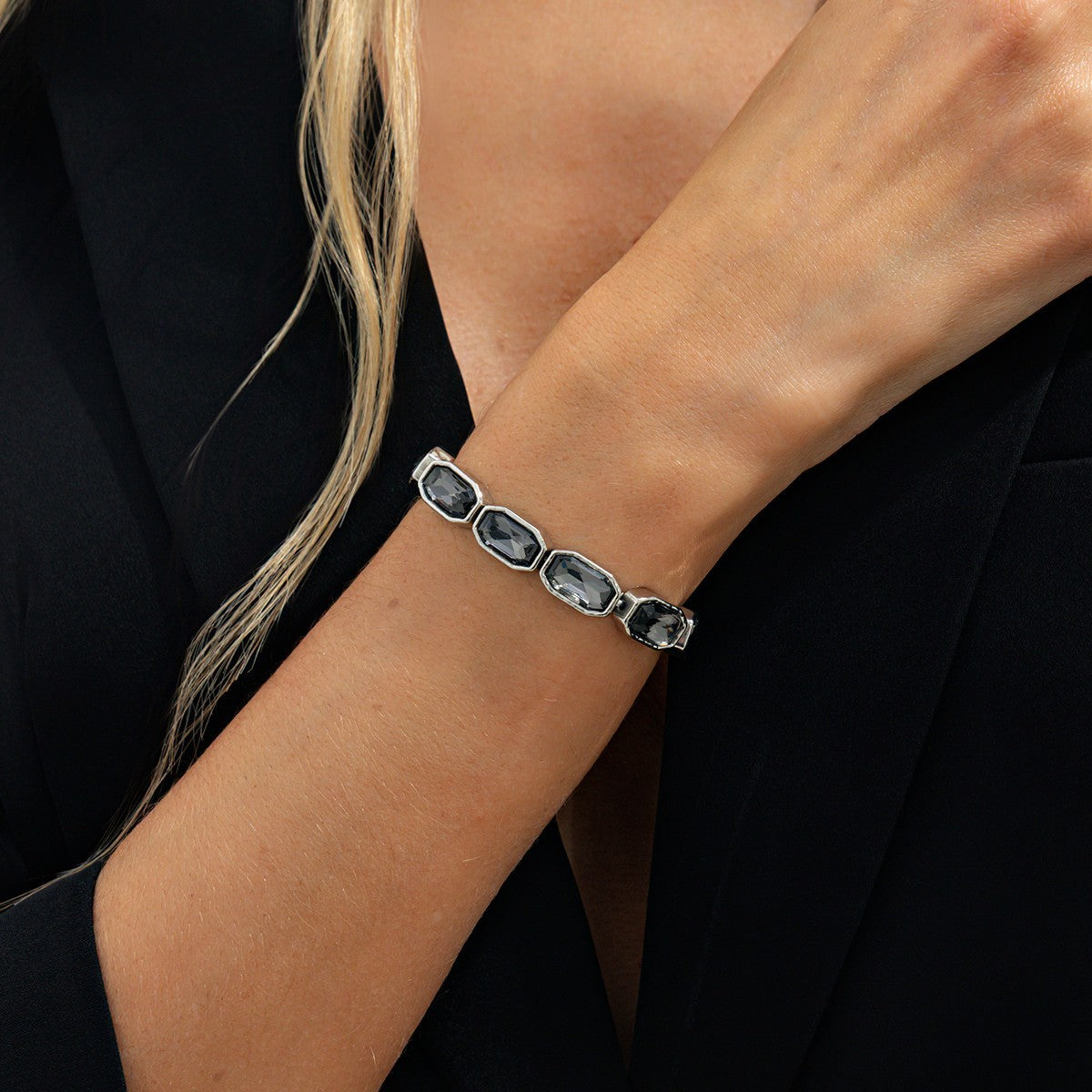Classy Multicolor Geometric Rhinestone Bracelet