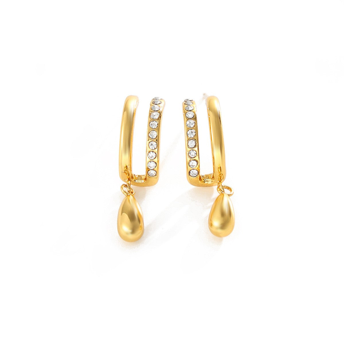 Classy Rhinestone Teardrop Dangle Earrings