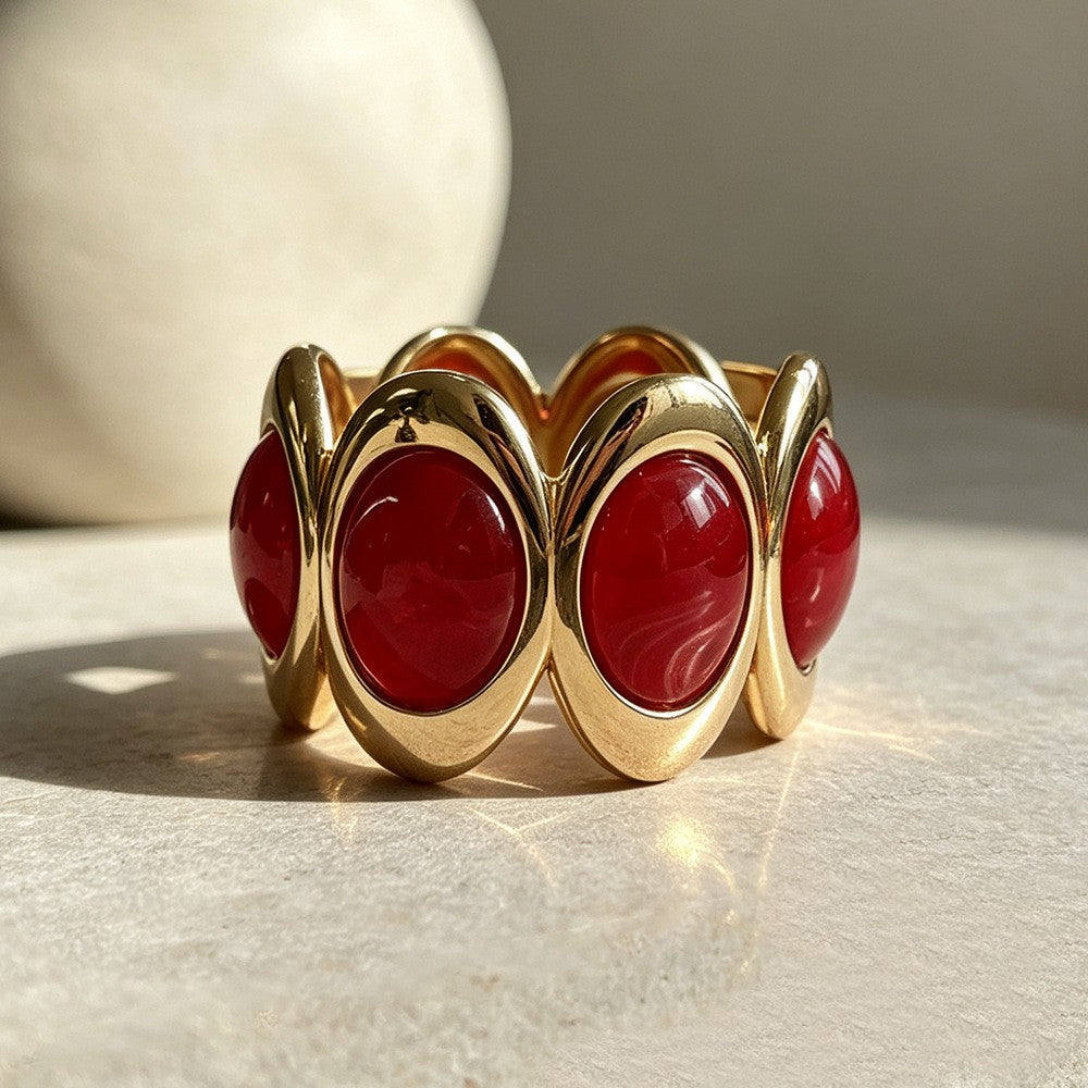 Classy Multicolor Oval Resin Cuff Bracelet