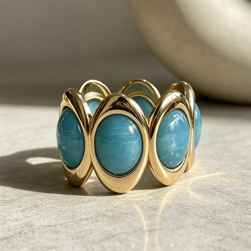 Classy Multicolor Oval Resin Cuff Bracelet