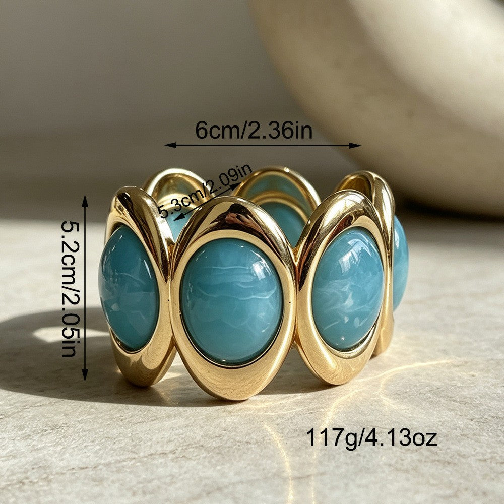 Classy Multicolor Oval Resin Cuff Bracelet