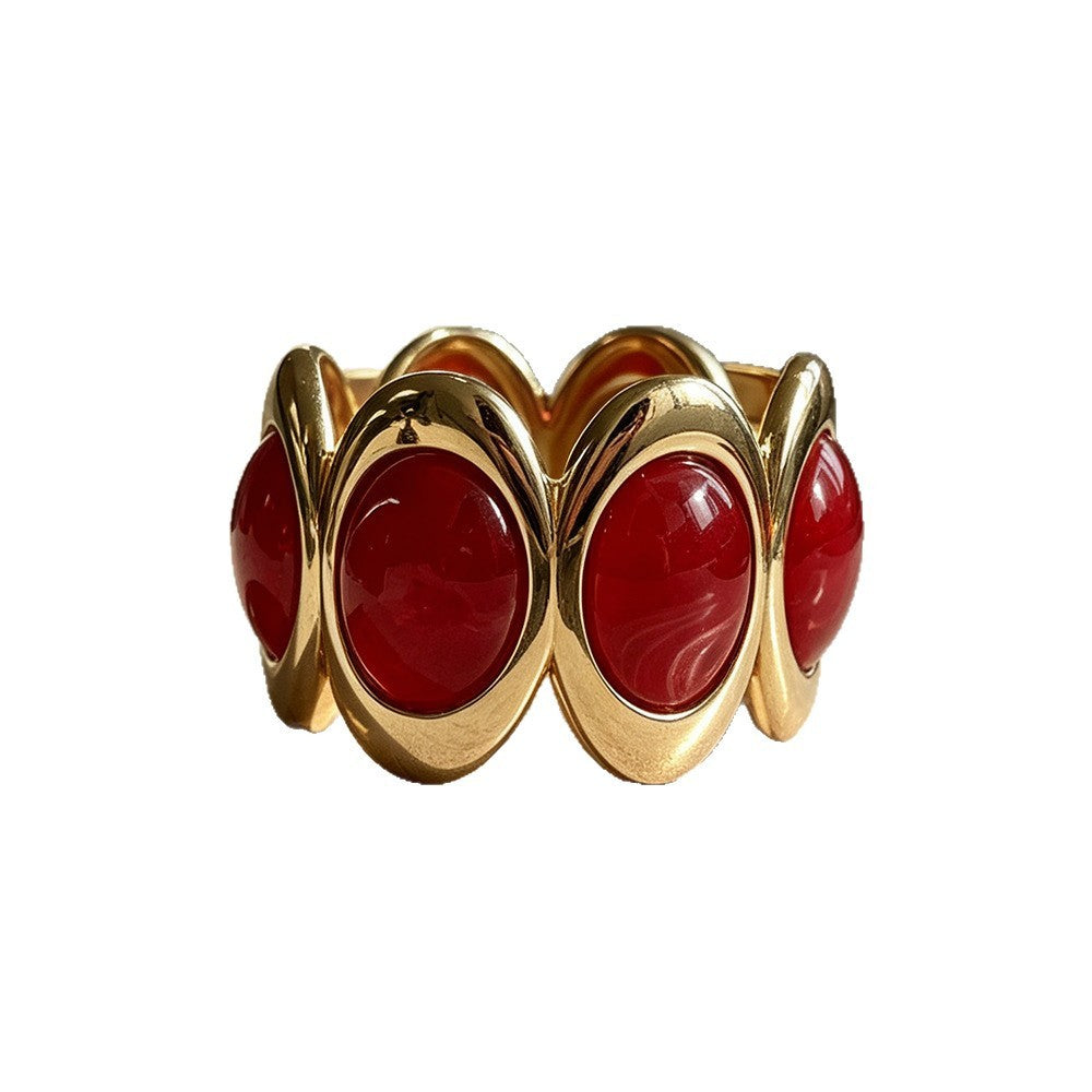 Classy Multicolor Oval Resin Cuff Bracelet