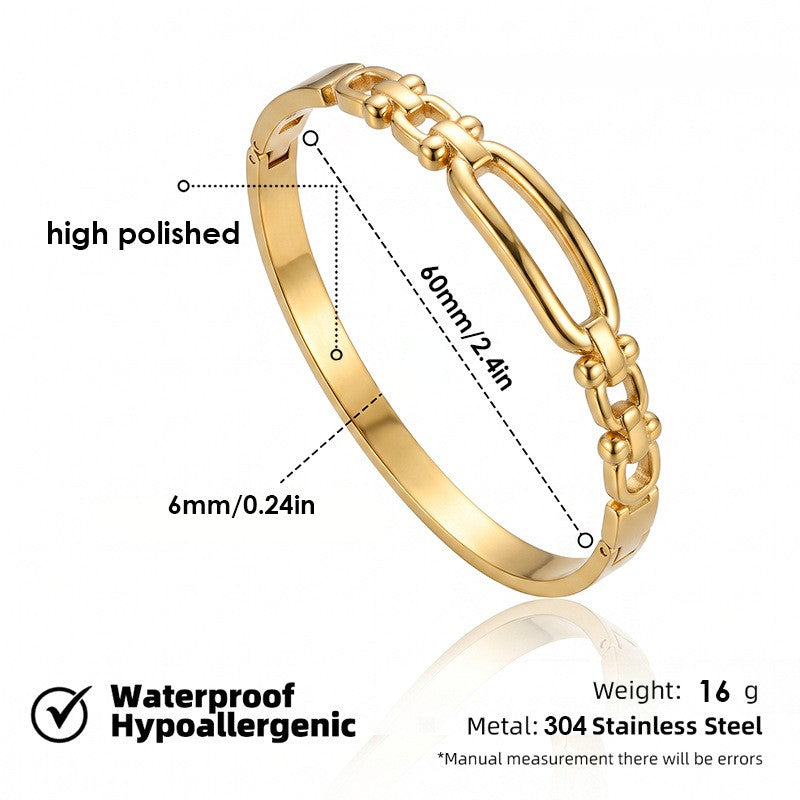 18k Classy Geometric Link Bracelet Set