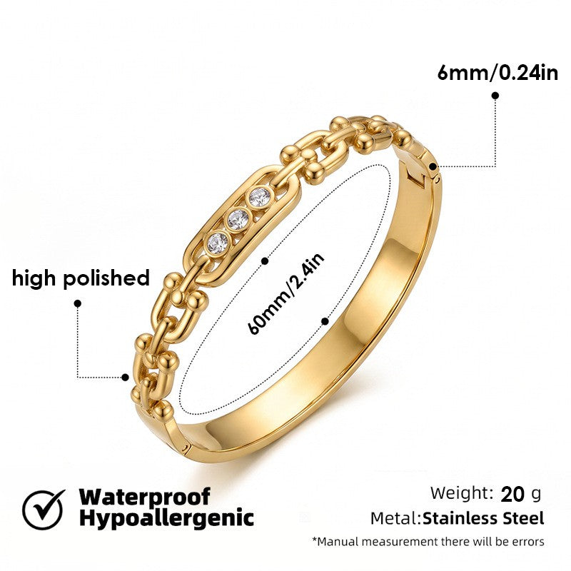 18k Classy Geometric Link Bracelet Set