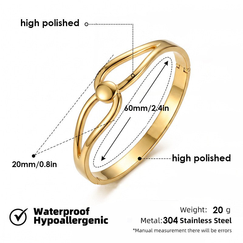 18k Classy Geometric Hinged Bangle Set