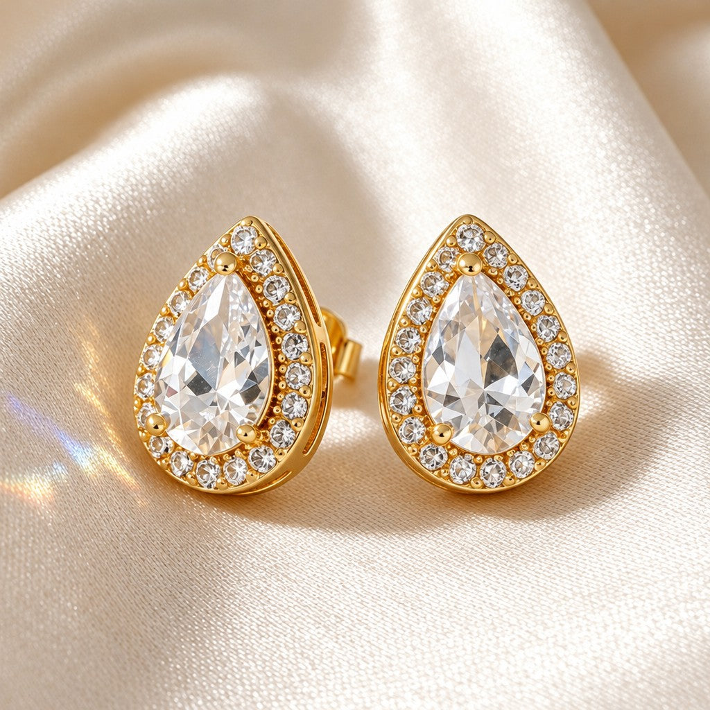 Classy French Vintage Teardrop Stud Earrings