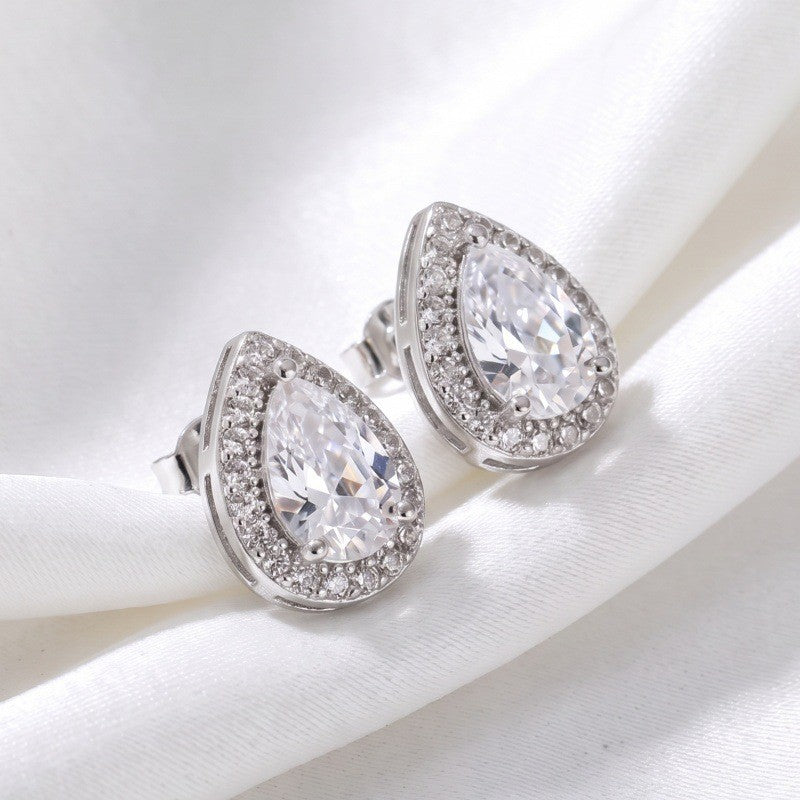 Classy French Vintage Teardrop Stud Earrings