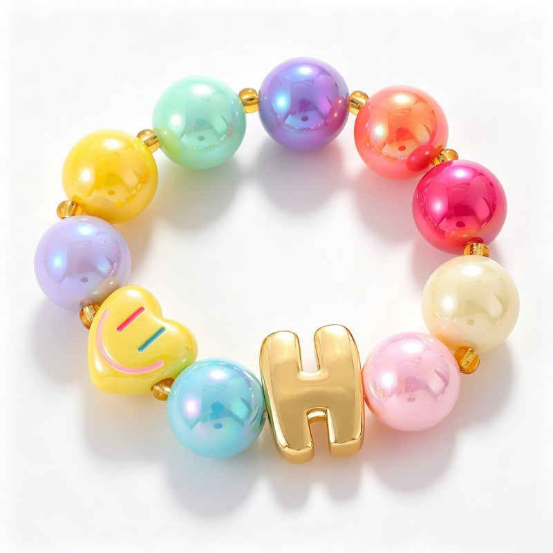 Sweet Colorful Resin Beaded Bracelet Stack