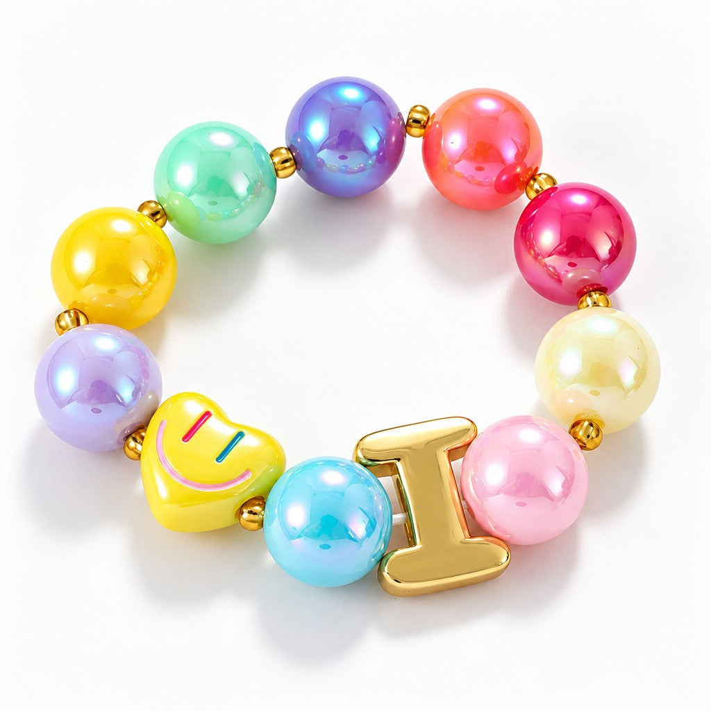 Sweet Colorful Resin Beaded Bracelet Stack