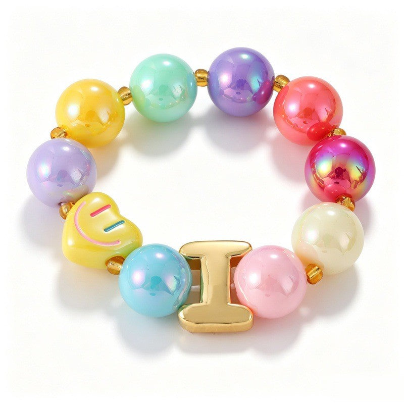 Sweet Colorful Resin Beaded Bracelet Stack