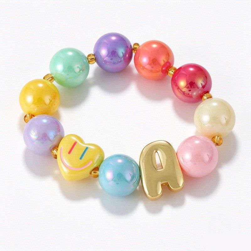 Sweet Colorful Resin Beaded Bracelet Stack