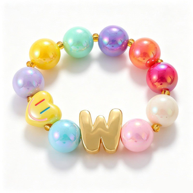 Sweet Colorful Resin Beaded Bracelet Stack