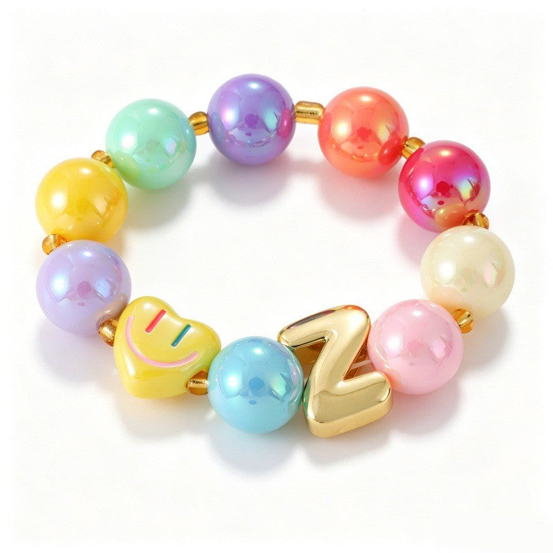 Sweet Colorful Resin Beaded Bracelet Stack