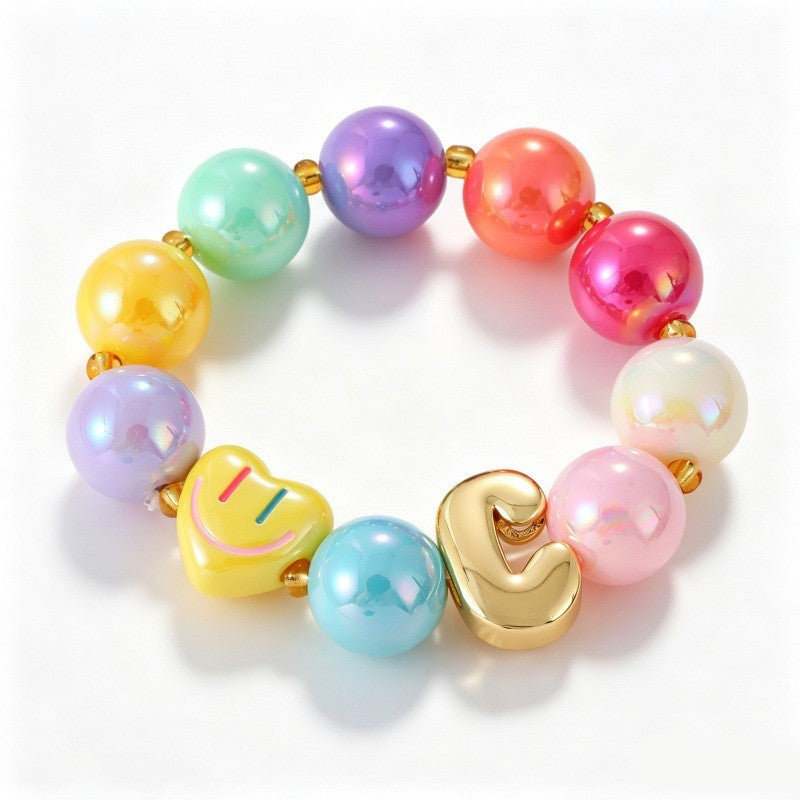Sweet Colorful Resin Beaded Bracelet Stack