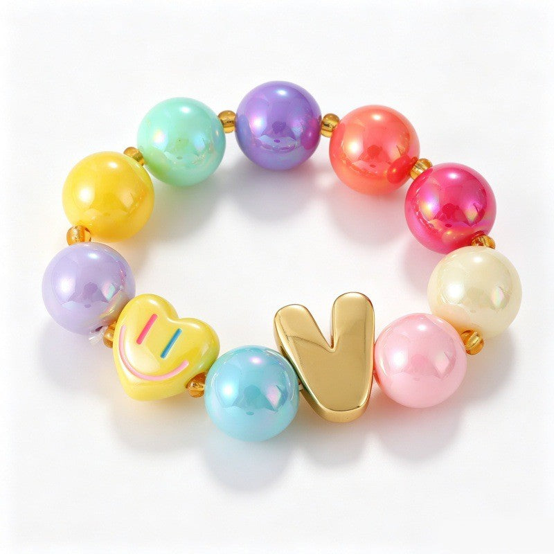 Sweet Colorful Resin Beaded Bracelet Stack