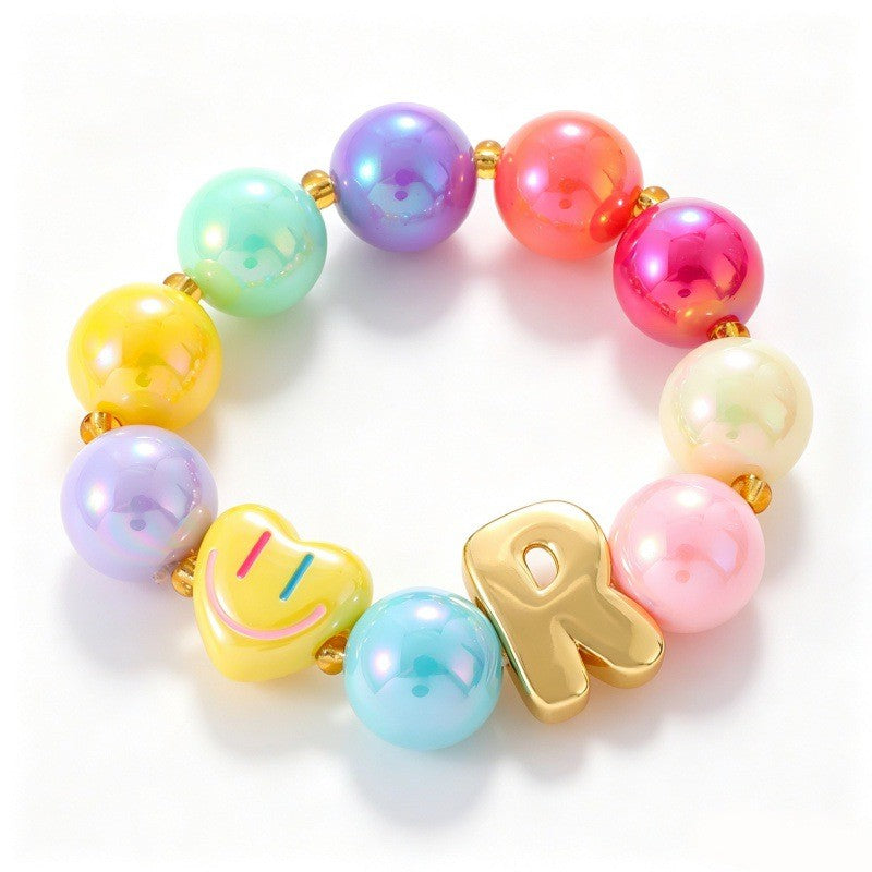 Sweet Colorful Resin Beaded Bracelet Stack