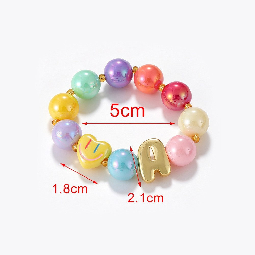 Sweet Colorful Resin Beaded Bracelet Stack