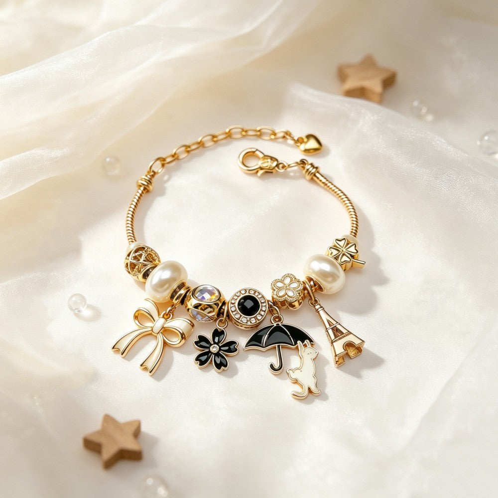 Dainty Parisian Charm Snake Bracelet