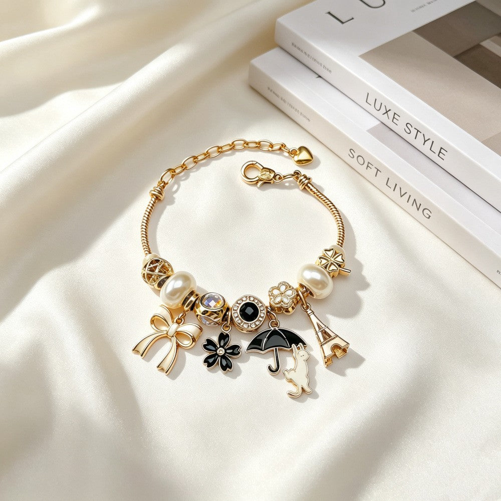 Dainty Parisian Charm Snake Bracelet