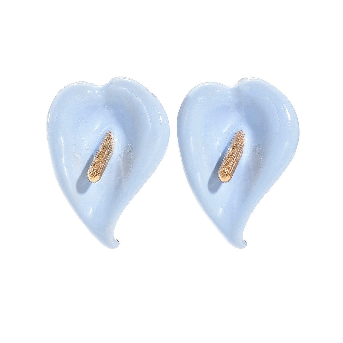 Classy Enamel Calla Lily Earring & Ring Set