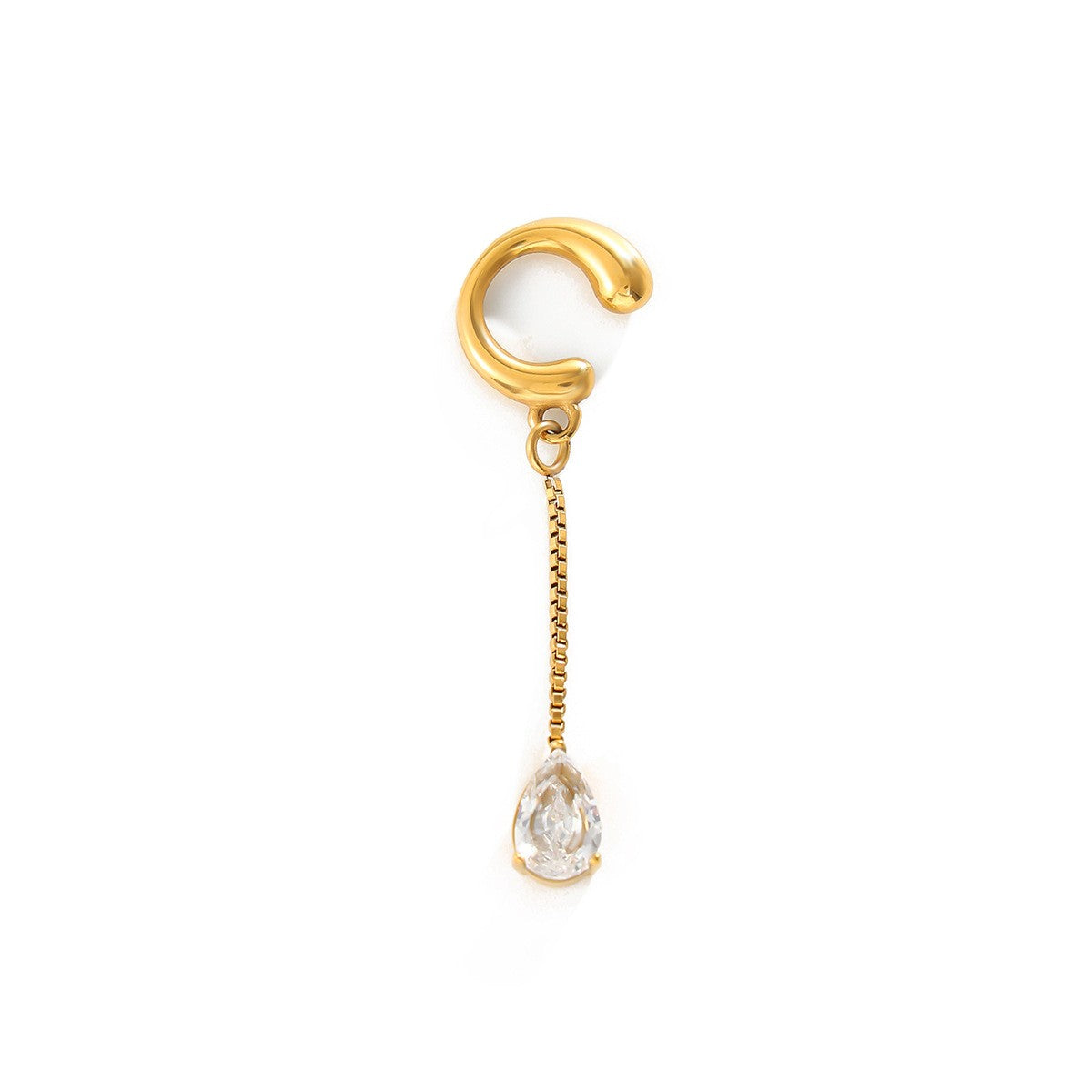Dainty Teardrop Zircon Tassel Ear Cuff