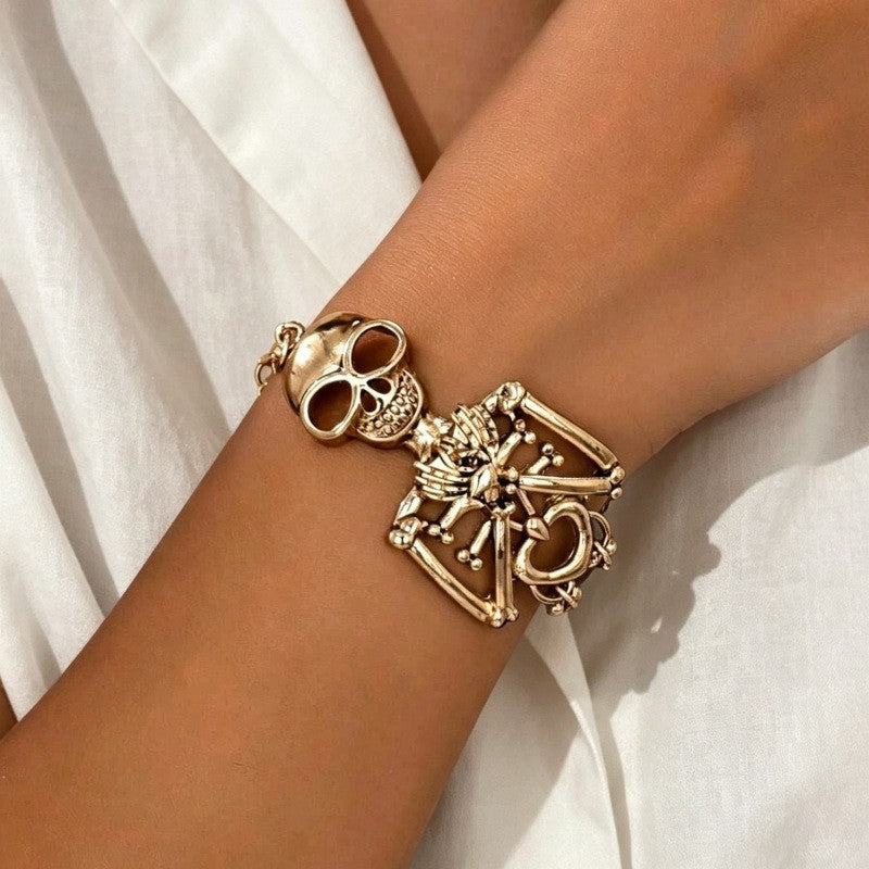 Vintage Inspired Skeleton Charm Bracelet