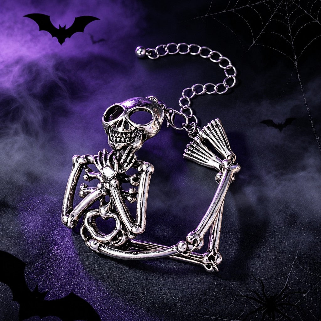 Vintage Inspired Skeleton Charm Bracelet