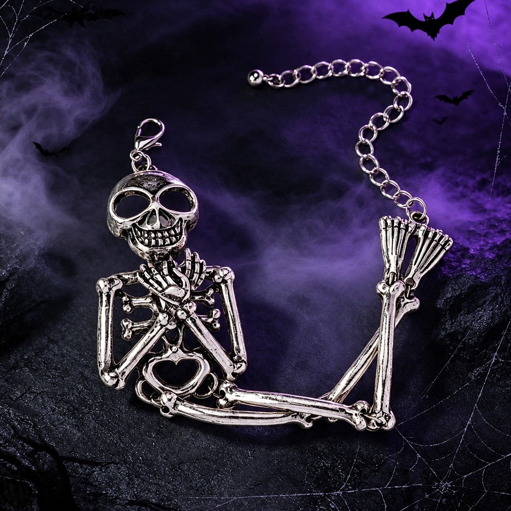 Vintage Inspired Skeleton Charm Bracelet