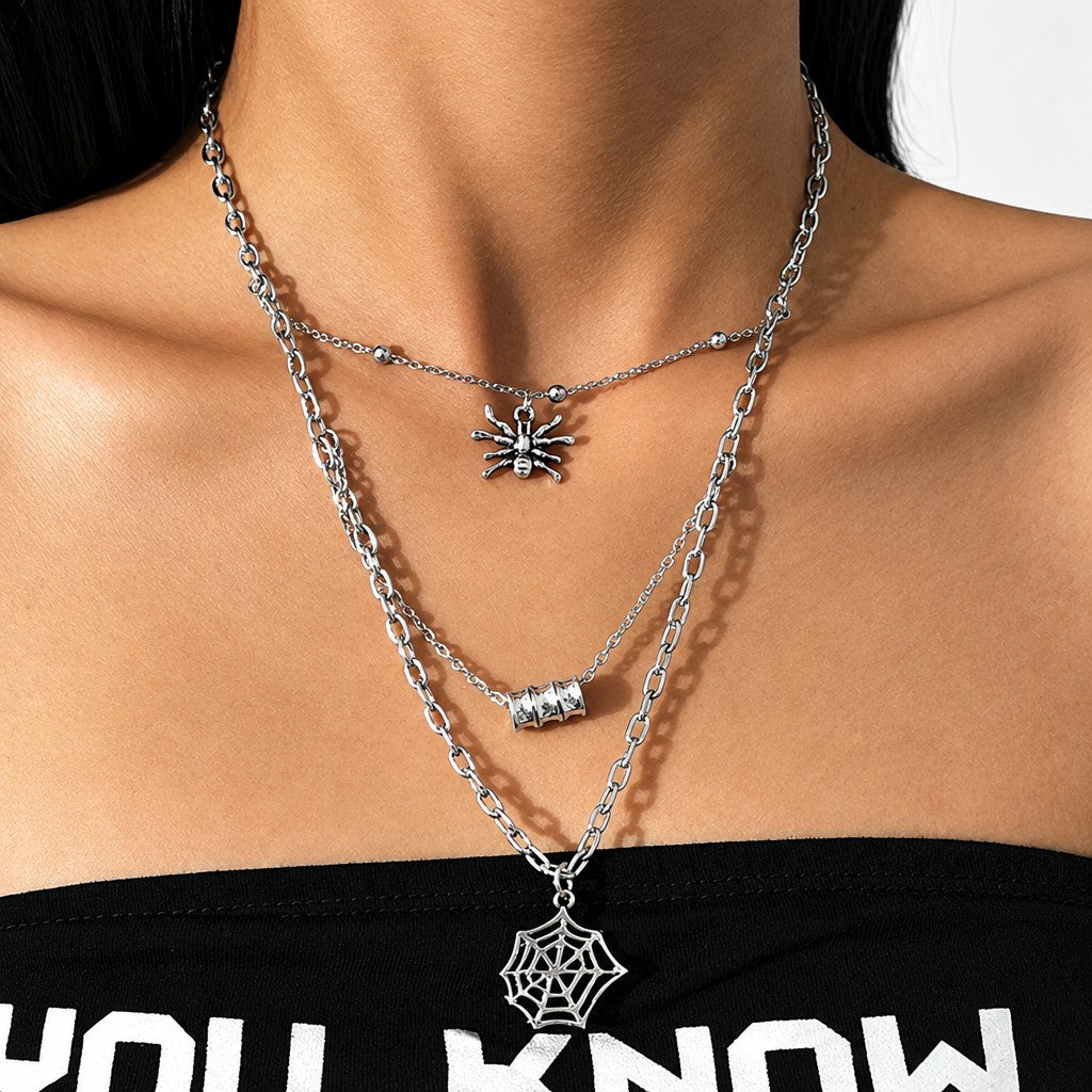 Classy Spider Web Layered Necklace