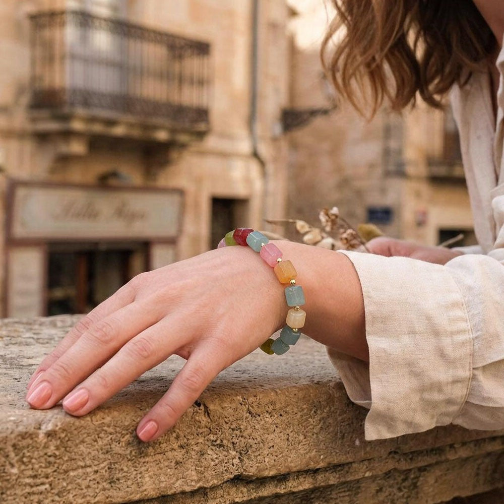 Boho Multicolor Geometric Stone Bracelet Stack