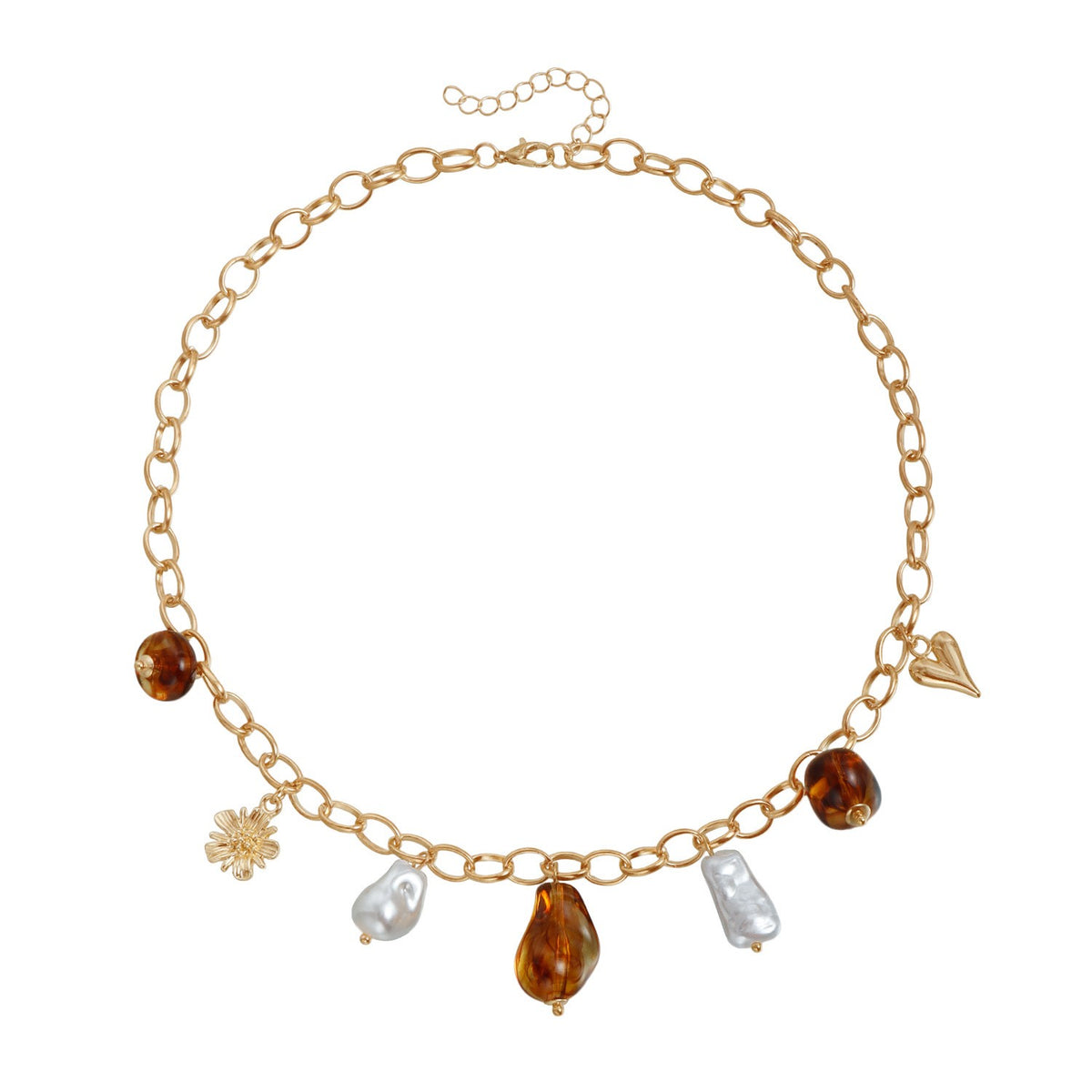 Playful Chili Pepper & Heart Charm Necklace