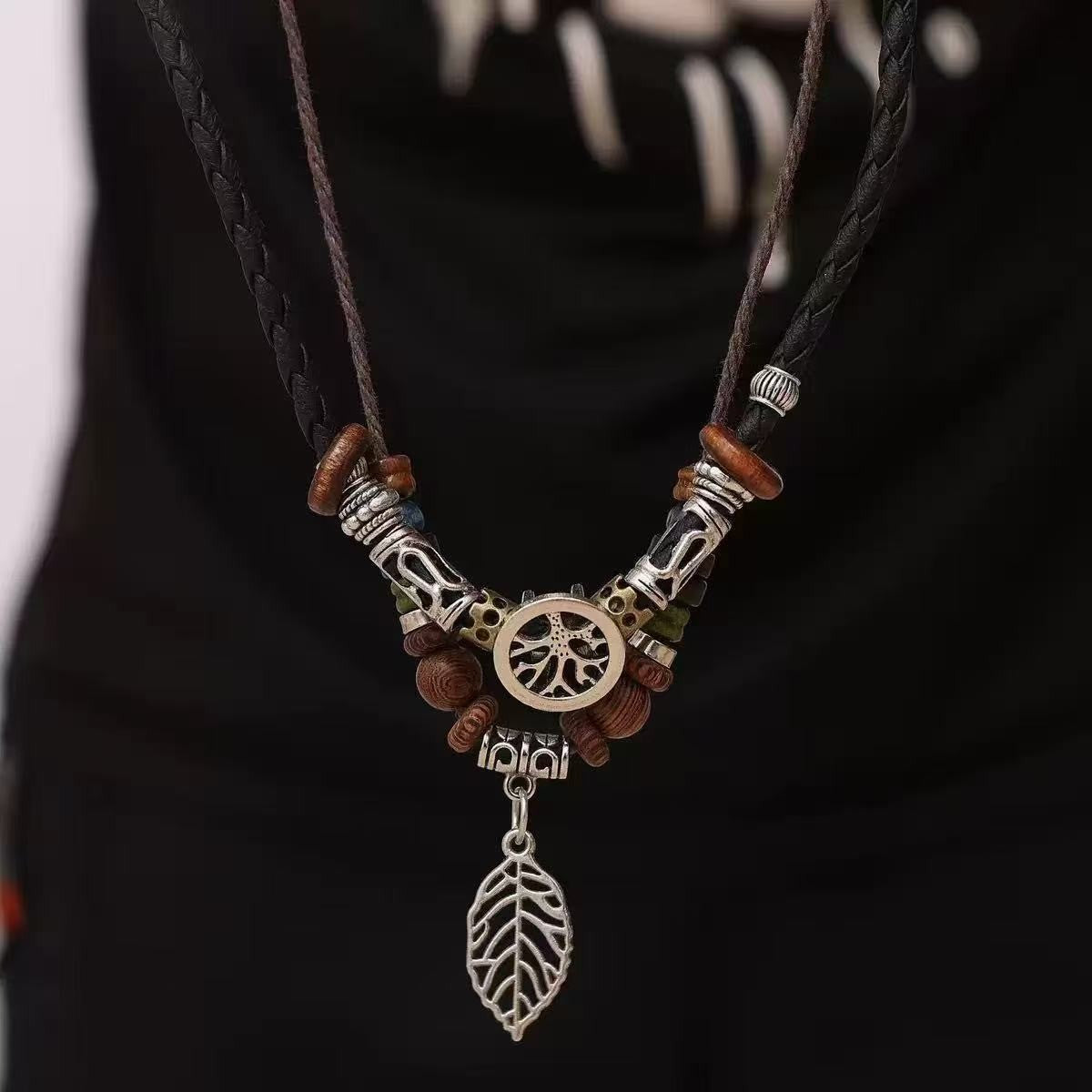 Boho Shell Feather Cord Necklace