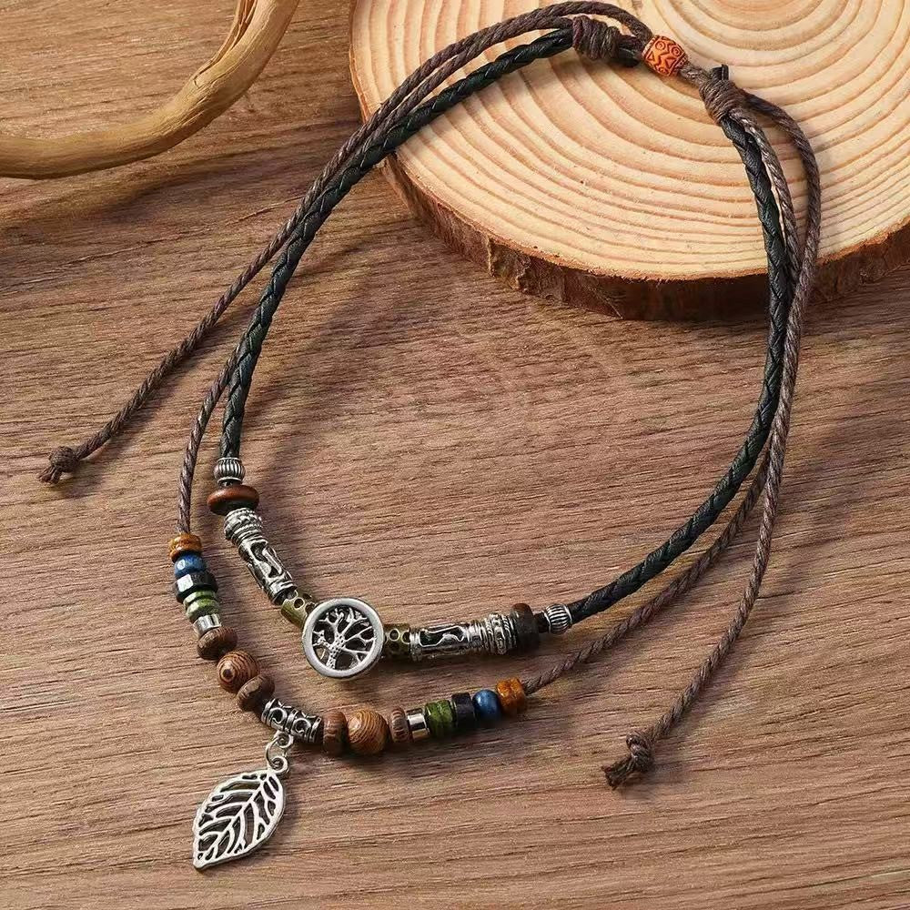 Boho Shell Feather Cord Necklace