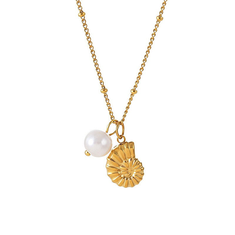 Dainty Faux Pearl Sea Animal Layered Necklace